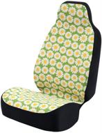coverking universal fit 50/50 bucket flower fashion print seat cover - daisy crazy (yellow and white daisies with green background) logo