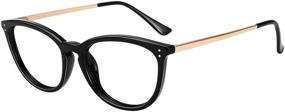 img 4 attached to STORYCOAST Blue Light Blocking Glasses For Women Vintage Cat Eye Frame Eyeglasses TR90 Lightweight Computer Glasses UV400 (C4 Black Frame)