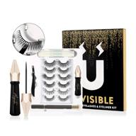 👀 6 pairs of upgraded magnetic eyelashes & eyeliner kit: invisible, reusable, and comfortable - perfect for natural & christmas look logo