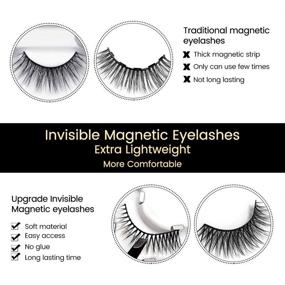 img 3 attached to 👀 6 Pairs of Upgraded Magnetic Eyelashes & Eyeliner Kit: Invisible, Reusable, and Comfortable - Perfect for Natural & Christmas Look