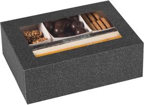 img 2 attached to 🎁 Black Colored Unique Design Bakery Boxes - 6 Pack Hammont Window Box with Six Sections - Perfect for Sharing Snacks, Cookies and Gifts