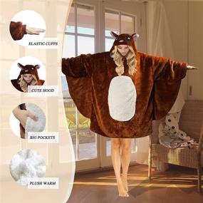 img 1 attached to NEWCOSPLAY Squirrel Wearable Blanket Sweatshirt