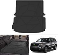 kust all-weather trunk mat for ford explorer 2011-2019 - cargo liner tpo non-slip logo