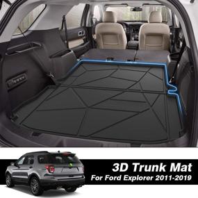 img 3 attached to KUST All-Weather Trunk Mat for Ford Explorer 2011-2019 - Cargo Liner TPO Non-Slip