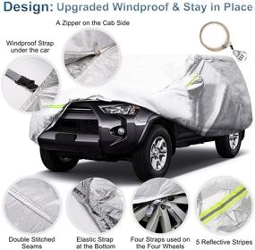 img 2 attached to 5-Star Rated Full Car Cover for 4Runner CRV RAV4 SUV - All Weather Waterproof Protection, 6 Layers, Windproof, Universal Fit (Up to 193”L)