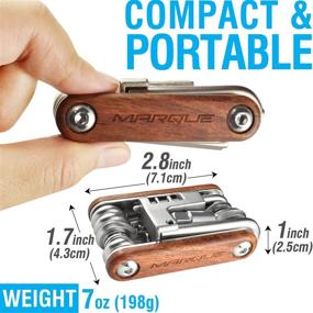 img 2 attached to 🚲 MARQUE Wood Plate Bike Multitool - CRV Repair Kit for Road and Mountain Bikes. Stylish Wood Panels Enhancing Grip - Cyclist Gift