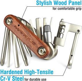 img 1 attached to 🚲 MARQUE Wood Plate Bike Multitool - CRV Repair Kit for Road and Mountain Bikes. Stylish Wood Panels Enhancing Grip - Cyclist Gift