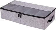 📦 dark grey foldable under bed storage organizer with handles & adjustable dividers - ideal for shoes, clothes, toys, blankets, and household items logo