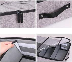 img 2 attached to 📦 Dark Grey Foldable Under Bed Storage Organizer with Handles & Adjustable Dividers - Ideal for Shoes, Clothes, Toys, Blankets, and Household Items