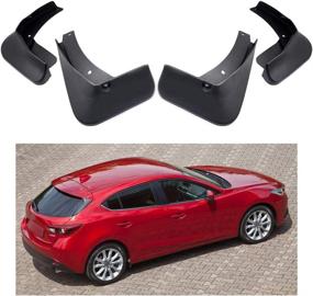 img 4 attached to 🚗 MOERTIFEI Mudguards for Mazda 3 5-Door 2014-2018 15 16 17 - Fender Flap Splash Guards