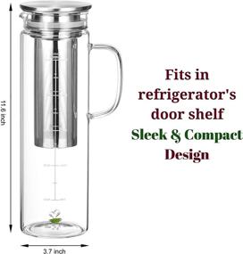 img 3 attached to ☕ Cold Brew Coffee Maker - 1.5 Quart, 48 oz Iced Coffee and Tea Maker with Infuser - Airtight Cold Brew Pitcher for Brewing, Coffee Accessories and Gifts, Cold Brew System for Perfect Cold Tea and Coffee