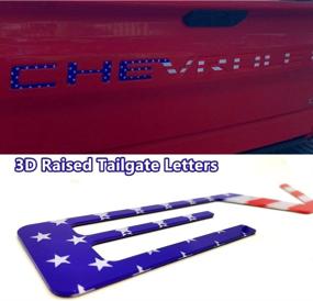 img 3 attached to Tailgate Inserts Letters for 2019-2021 Silverado – 3D Raised Decals, Strong Adhesive American Flag Emblems