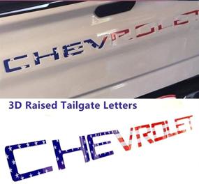 img 2 attached to Tailgate Inserts Letters for 2019-2021 Silverado – 3D Raised Decals, Strong Adhesive American Flag Emblems