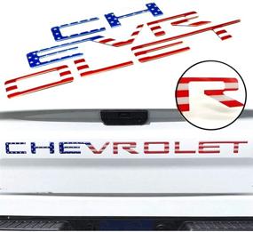 img 4 attached to Tailgate Inserts Letters for 2019-2021 Silverado – 3D Raised Decals, Strong Adhesive American Flag Emblems