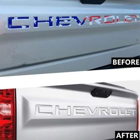 img 1 attached to Tailgate Inserts Letters for 2019-2021 Silverado – 3D Raised Decals, Strong Adhesive American Flag Emblems