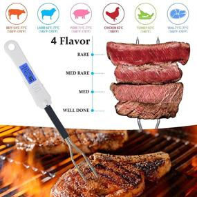 img 1 attached to 🌡️ 6-in-1 Instant Read Digital Meat Thermometer for BBQ Grill Cooking & Kitchen - 4 Taste Levels, Preset Function, Extended Size