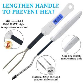 img 2 attached to 🌡️ 6-in-1 Instant Read Digital Meat Thermometer for BBQ Grill Cooking & Kitchen - 4 Taste Levels, Preset Function, Extended Size