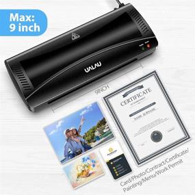 img 4 attached to UALAU 9 Inch Hot & Cold Laminator Machine with Pouches, Paper Trimmer, Corner Rounder - Ideal for Home, Office, and School Use