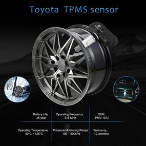 img 3 attached to Датчик давления в шинах Jsueng TPMS Tire Pressure Monitoring System - Оригинальный номер 42607-33021 PMV-107J совместим с Toyota Scion Lexus - Набор из 4 шт.