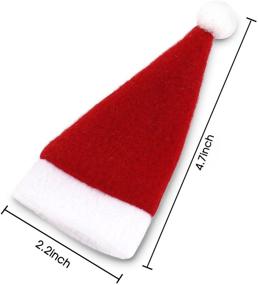 img 3 attached to 🎅 ONEYIM 10pcs Mini Santa Hat Wine Bottles Cover: Festive Home Christmas Decorations