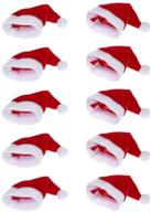 🎅 oneyim 10pcs mini santa hat wine bottles cover: festive home christmas decorations logo