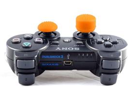 img 1 attached to 🎮 Enhance Your Gaming Precision with Get-A-Grip Thumbstick Covers for PS4/PS3 - Orange by ScrewyRobot