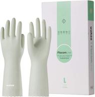 🧤 wahoo 3 pairs of lanon pvc household cleaning gloves, cotton flocked liner, reusable dishwashing gloves, non-slip, medium logo