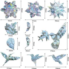 img 3 attached to 🐦 144 предотвращения столкновений птиц с окнами - стеклянные наклейки предупреждения для домашнего декора - круглые и формы птиц наклейки