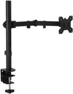 mount-it! single monitor arm mount - full motion height adjustable articulating tilt - fits 19-32 inch vesa 75/100 compatible computer screen - c-clamp and grommet base - desk stand logo