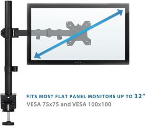 img 2 attached to Mount-It! Single Monitor Arm Mount - Full Motion Height Adjustable Articulating Tilt - Fits 19-32 Inch VESA 75/100 Compatible Computer Screen - C-Clamp and Grommet Base - Desk Stand