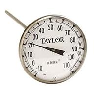 🌡️ taylor 6235j 2" dial bi-metal test thermometer: accurate temperature measurement from 10°c to 110°c with 8" stem logo