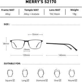 img 3 attached to 👓 MERRY'S Fashion Blue Light Blocking Glasses - Reading Glasses with Metal Frame and Spring Hinge for Men, Eyeglasses