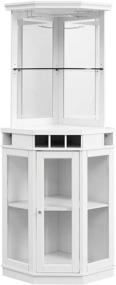 img 3 attached to Home Source Corner Unit White Furniture for Game & Recreation Room Furniture