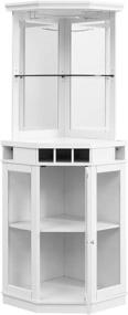img 2 attached to Home Source Corner Unit White Furniture for Game & Recreation Room Furniture