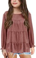 chiffon blouses sleeve shirts ruffle girls' clothing and tops, tees & blouses logo