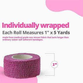 img 1 attached to 🌈 Rainbow Self Adherent Cohesive Wrap Bandages - Pack of 6 Rolls, 1 Inch X 5 Yards: Elastic, Colorful First Aid Tape for Sprains, Swelling, and Soreness on Wrist and Ankle