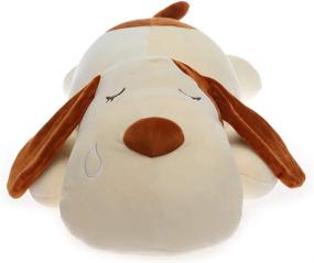 img 2 attached to 🐶 Soft Puppy Stuffed Animal Toy, Dog Plush Hugging Pillow Gift, Brown, 21.6 inch