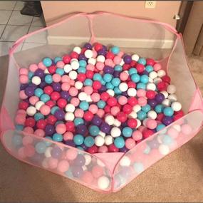 img 2 attached to 🌈 Jacone Portable Pink Hexagon Playpen: A Fun and Convenient Ball Pit and Play Tent for Kids, Indoors and Outdoors