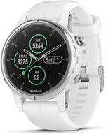 ⌚ garmin fenix 5s plus multisport gps smartwatch: smaller-sized, topo maps, heart rate, music & garmin pay - white/silver (renewed) логотип