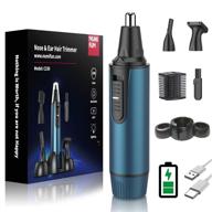 💇 2021 upgraded rechargeable nose hair trimmer for men and women - professional painless ear and nose trimmer with dual edge blades, ipx7 waterproof, easy cleaning - ideal for eyebrow, facial, and ear hair grooming logo