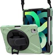 procase ipad air 4 rugged case 10.9 inch 2020: heavy duty shockproof protective cover with rotating kickstand - green | compatible with 4th gen a2316 a2324 a2325 a2072 logo