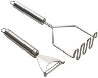 🥔 whollyup premium stainless steel potato peeler and masher set - effortlessly prepare rustic mashed potatoes and more! logo