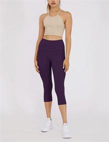 img 1 attached to ODODOS Waisted Compression Athletic Leggings Sports & Fitness and Other Sports