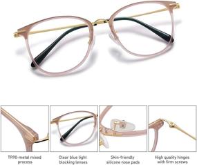 img 1 attached to 👓 SOJOS Trendy Square Women's Blue Light Blocking Glasses with TR90 Frame - Computer Eyewear SJ5126