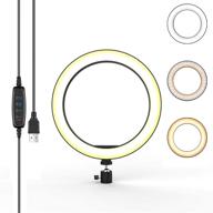 📸 10'' dimmable ring fill light for live streaming, youtube videos & online makeup tutorials – led lighting replacement (no tripod required) logo