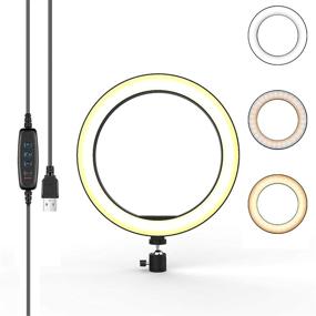 img 4 attached to 📸 10'' Dimmable Ring Fill Light for Live Streaming, YouTube Videos & Online Makeup Tutorials – LED Lighting Replacement (No Tripod Required)