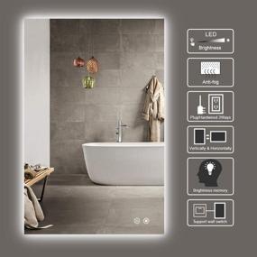 img 3 attached to 💡 Enhance your bathroom ambiance with the TokeShimi Backlit Mirror - 24x36 Inch LED Vanity Mirror for a Modern Touch