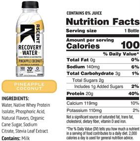 img 3 attached to 🍍 Ascent Protein Recovery Water - Pineapple Coconut - 16.9 fl oz Bottle - 12 Pack for Optimal SEO