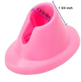 img 3 attached to 💅 Yueton 4pcs White and Pink Soft Rubber Nail Polish Bottle Holder: Essential Manicure Tools for Nail Art Enthusiasts