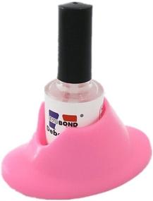 img 2 attached to 💅 Yueton 4pcs White and Pink Soft Rubber Nail Polish Bottle Holder: Essential Manicure Tools for Nail Art Enthusiasts